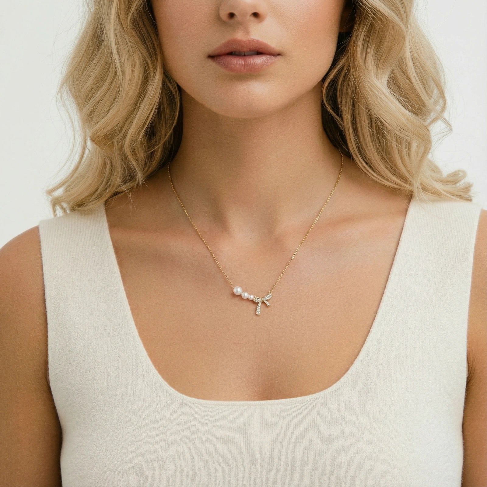 Pearl Bow Dreams Necklace | Ava Sterling
