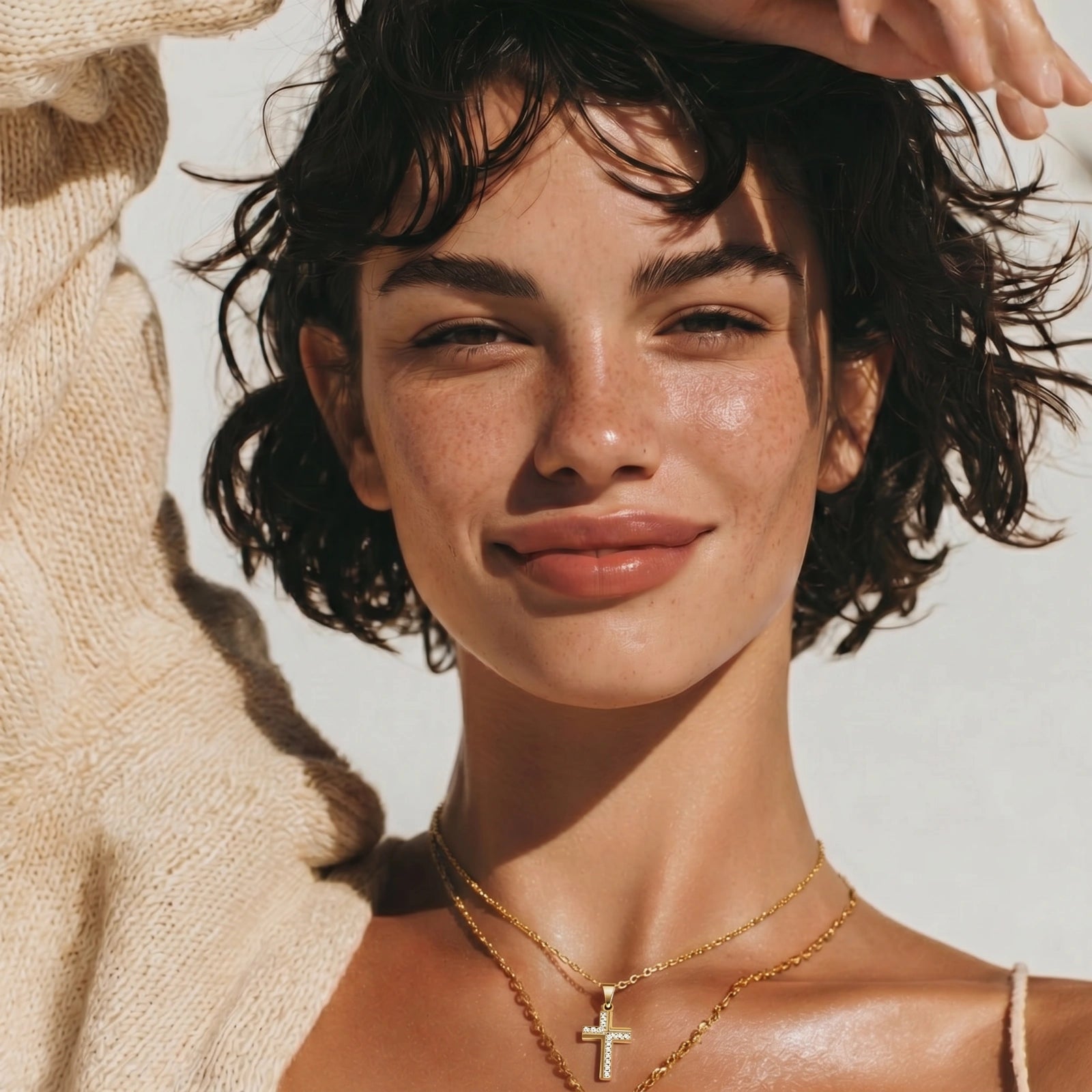 Divine Radiance Cross Necklace | Ava Sterling