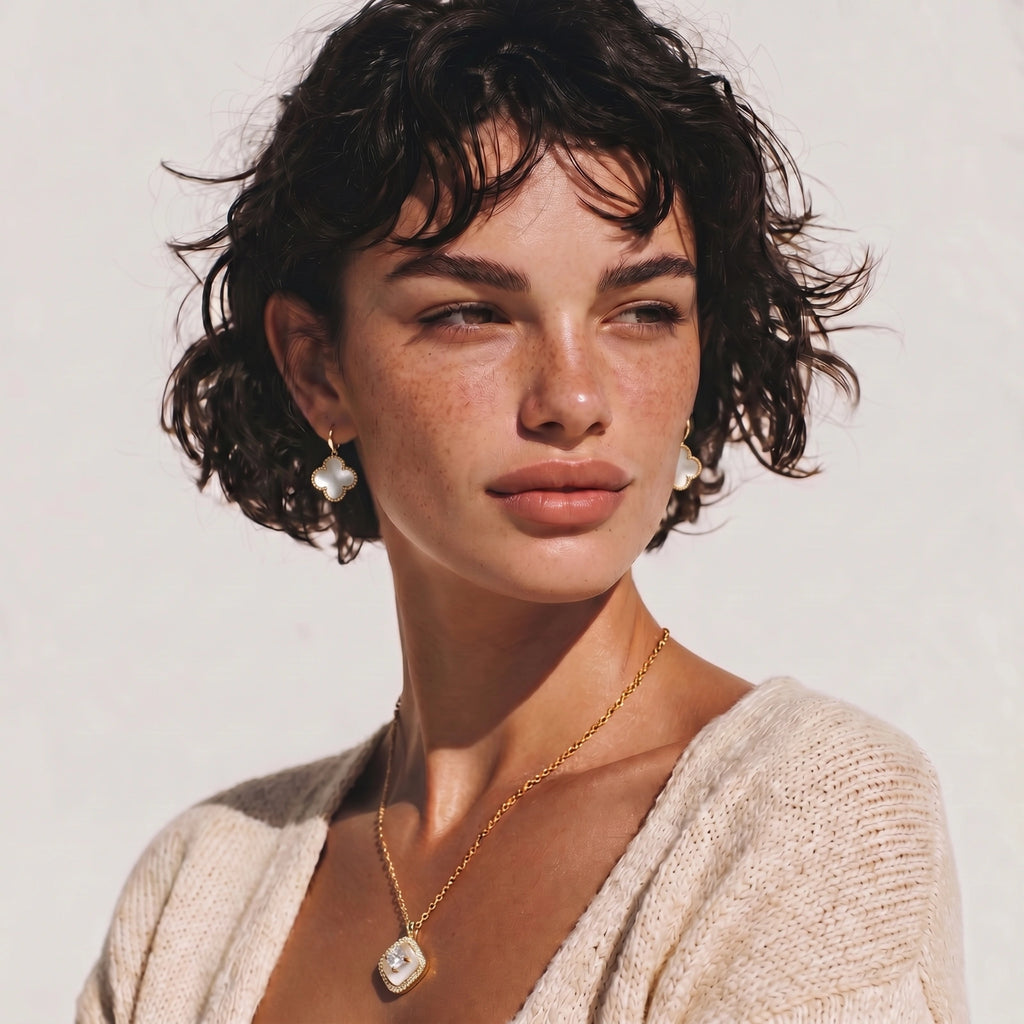 Golden Halo Pearl Pendant | Ava Sterling