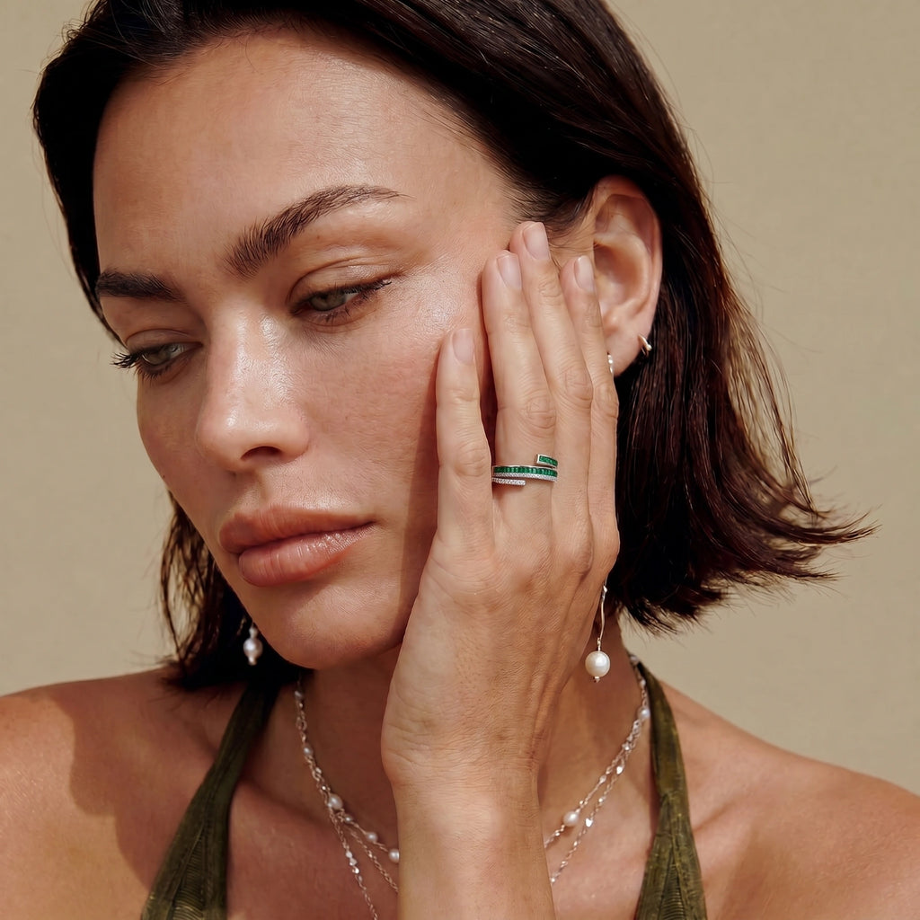Emerald Layers Ring | Ava Sterling