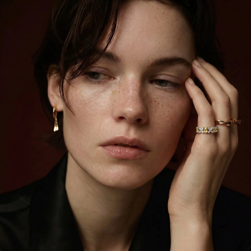 Golden Marquise Eternity Ring | Ava Sterling