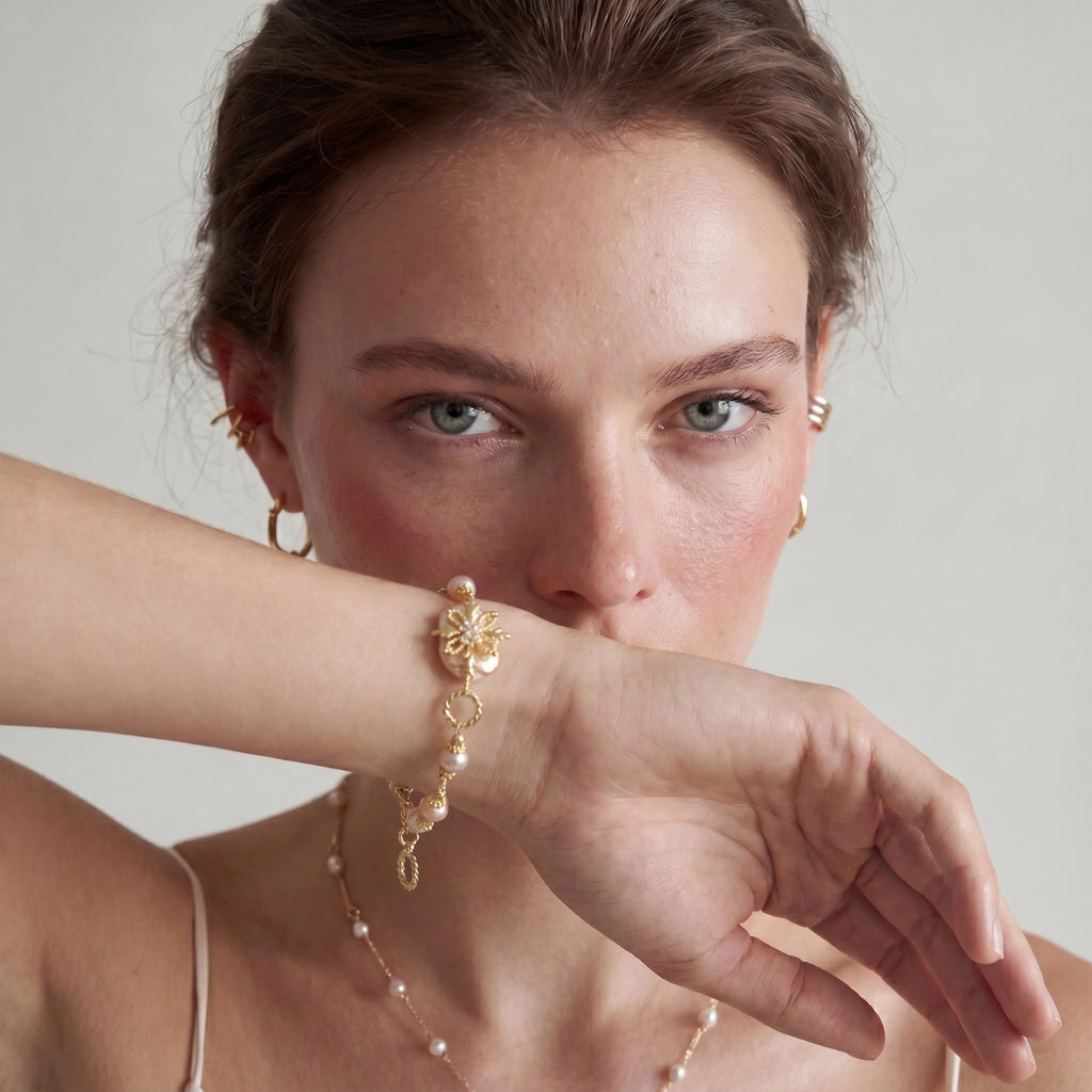 Baroque Pearl Bloom Bracelet | Ava Sterling