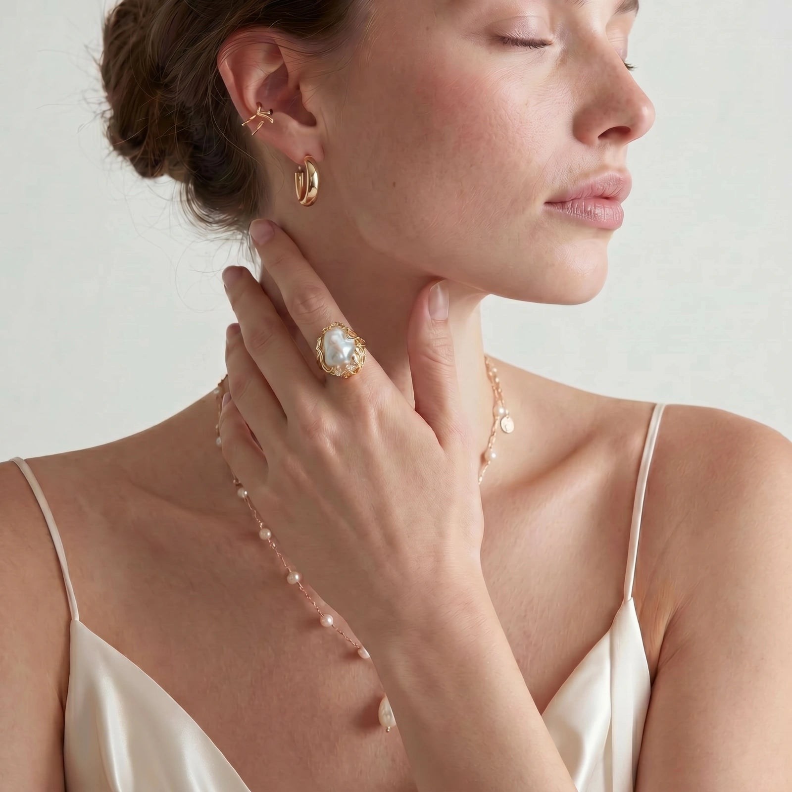 Baroque Pearl Crown Ring | Ava Sterling